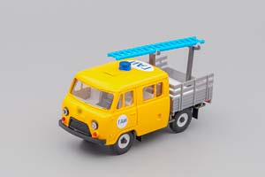 УАЗ-39094 ФЕРМЕР БЕЗ ТЕНТА С ЛЕСТНИЦЕЙ ГАИ, ЖЕЛТЫЙ