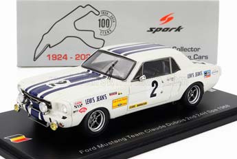 FORD MUSTANG TEAM CLAUDE DUBOIS #2 2ND 24H SPA (1968) YVES DEPREZ - LEON DERNIER (ELDE), WHITE