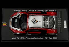 AUDI R8 LMS TEAM PHOENIX RACING #111 24H SPA (2009) HENRI MOSER - MARCEL FASSLER - ALEX MARGARITIS - MARC BASSENG, SILVER RED — фото 3