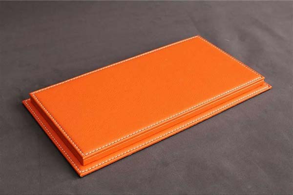 БОКС-ВИТРИНА ДЛЯ МОДЕЛЕЙ 1:12 ORANGE LEATHER НАТУРАЛЬНАЯ КОЖА ОРАНЖЕВАЯ (510X240X180 ММ) — фото 2