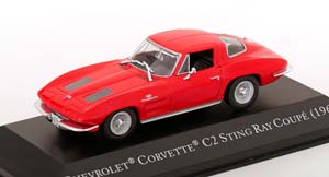 CHEVROLET CORVETTE C2 STINGRAY COUPE 1963 RED ACRYLBOX COULD BE DAMAGED / ШЕВРОЛЕ КОРВЕТ C2 СТИНГРАЙ КУПЕ КРАСНЫЙ АКРИЛОВЫЙ БОКС МОЖЕТ БЫТЬ ПОВРЕЖДЕН
