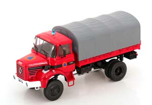 BERLIET I 64 4X4 PICK UP WITH CANVAS TOP RED GREY