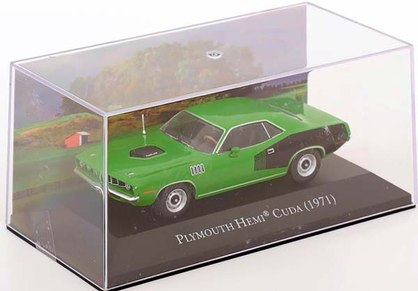 PLYMOUTH HEMI CUDA 1971 GREEN / BLACK / ПЛИМУТ ХЕМИ КУДА ЗЕЛЕНЫЙ ЧЕРНЫЙ — фото 3