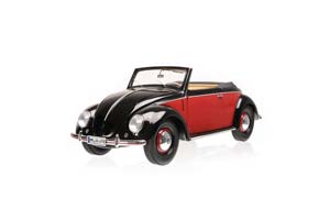 VW VOLKSWAGEN KAFER 1200 HEBMULLER CONVERTIBLE 1949 BLACK/DARK RED — фото 3
