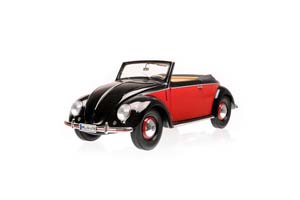 VW VOLKSWAGEN KAFER 1200 HEBMULLER CONVERTIBLE 1949 BLACK/DARK RED — фото 5