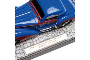 DELAHAYE TYPE 145 V-12 COUPE 1937 BLUE WITH RED — фото 8