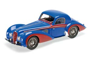 DELAHAYE TYPE 145 V-12 COUPE 1937 BLUE WITH RED