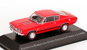 PLYMOUTH BARRACUDA SPORTS FASTBACK FORMULA S 1968 RED ACRYLBOX COULD BE DAMAGED / ПЛИМУТ БАРРАКУДА СПОРЦ ФАСТБЭК ФОРМУЛА КРАСНЫЙ АКРИЛОВЫЙ БОКС МОЖЕТ БЫТЬ ПОВРЕЖДЕН