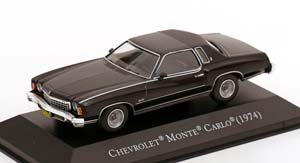 CHEVROLET MONTE CARLO 1974 BLACK ACRYLBOX COULD BE DAMAGED / ШЕВРОЛЕ МОНТЕ-КАРЛО ЧЕРНЫЙ АКРИЛОВЫЙ БОКС МОЖЕТ БЫТЬ ПОВРЕЖДЕН