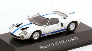 FORD GT40 MK I 1967 WHITE BLUE ACRYLBOX COULD BE DAMAGED / ФОРД GT40 МК БЕЛЫЙ СИНИЙ АКРИЛОВЫЙ БОКС МОЖЕТ БЫТЬ ПОВРЕЖДЕН