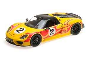 PORSCHE 918 SPYDER #2 2015 ЖЕЛТЫЙ С КРАСНЫМ