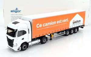 IVECO FIAT S-WAY NP TRUCK TELONATO WELDOM TRANSPORTS 2021, WHITE ORANGE
