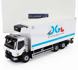 RENAULT D26 TRUCK SEMI-FRIGO DGL DISTRIBUTION TRANSPORTS 3-ASSI 2018, WHITE