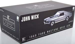 FORD MUSTANG BOSS 429 JOHN WICK 1969 GREY METALLIC/ BLACK — фото 5