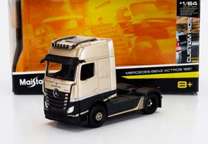 MERCEDES-BENZ ACTROS 1851 MP4 GIGASPACE TRACTOR TRUCK 2-ASSI 2018, BEIGE BLACK (ДЛИНА ПРИМЕРНО 15 СМ)