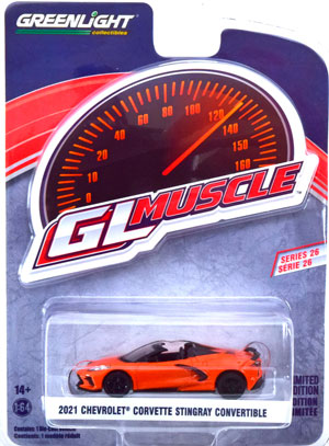 CHEVROLET CORVETTE C8 STINGRAY CONVERTIBLE 2021 ORANGE (ДЛИНА МОДЕЛИ 6-10 СМ)