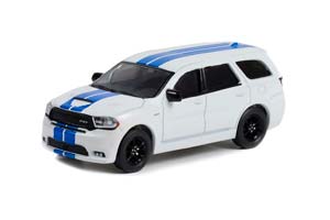 DODGE DURANGO SRT 2019 WHITE WITH BLUE STRIPES (ДЛИНА МОДЕЛИ 6-10 СМ)