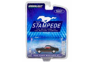 FORD MUSTANG GT 1965 RAVEN BLACK WITH RED STRIPES (ДЛИНА МОДЕЛИ 6-10 СМ)