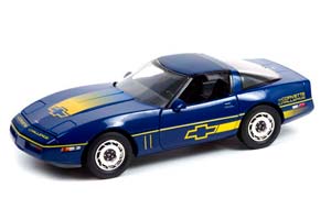 CHEVROLET CORVETTE C4 CHALLENGE RACE CAR 1988 DARK BLUE WITH YELLOW STRIPES
