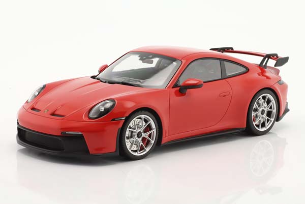 PORSCHE 911 (992) GT3 2021 GUARDS RED / ПОРШЕ 911 992 ГТ3 КРАСНЫЙ КРАСНЫЙ СЕРЕБРИСТЫЙ ДИСКИ