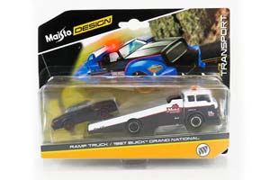 BUICK GRAND NATIONAL 1987 WITH RUMP TRUCK - MATT BLACK WHITE (ДЛИНА ПРИМЕРНО 15 СМ)