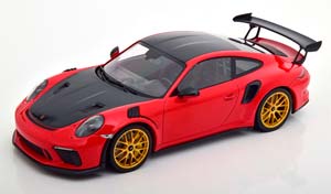 PORSCHE 911 (991 II) GT3 RS WEISSACH PACKAGE WITH GOLD RIMS 2019 RED BLACK