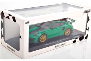 PORSCHE 911 (991 II) GT2 RS WEISSACH PACKAGE - 2018 ЗЕЛЕНЫЙ С ЗОЛОТИСТЫМИ ДИСКАМИ — фото 3