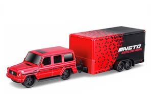 MERCEDES-BENZ G-CLASS WITH MAISTO TRAILER (2018), RED (ДЛИНА ПРИМЕРНО 25 СМ)