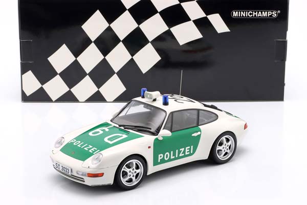 PORSCHE 911 (993) COUPE POLICE STUTTGART 1993 GREEN / WHITE / ПОРШЕ 911 993 КУПЕ ПОЛИЦИЯ СТУТТГАРТ ЗЕЛЕНЫЙ БЕЛЫЙ — фото 3