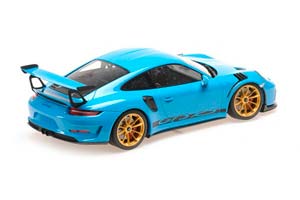 PORSCHE 911 GT3RS (991.2) 2019 BLUE W/ WEISSACH PACKAGE W/ GOLDEN MAGNESIUM WHEELS — фото 2