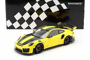 PORSCHE 911 (991.2) GT2RS 2018 ЖЕЛТЫЙ WEISSACH PACKAGE С ЧЕРНЫМИ КОЛЕСАМИ