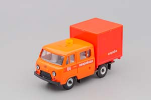 УАЗ 39094 ФЕРМЕР С БУДКОЙ АВАРИЙНАЯ, ОРАНЖЕВЫЙ / КРАСНЫЙ