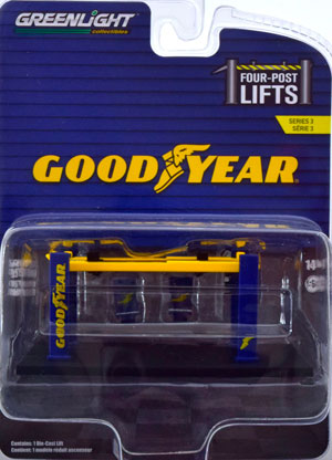 GARAGE GOODYEAR HEBEBÜHNE BLUE YELLOW / ПОДЪЕМНИК (ДЛИНА МОДЕЛИ 6-10 СМ) — фото 1
