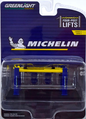 GARAGE MICHELIN HEBEBÜHNE BLUE YELLOW / ПОДЪЕМНИК (ДЛИНА МОДЕЛИ 6-10 СМ) — фото 1