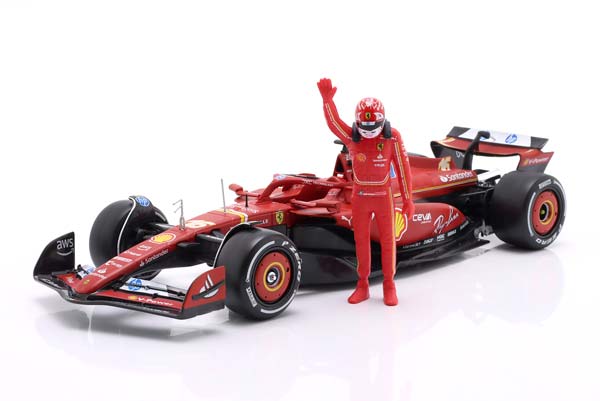 FERRARI SF-24 #16 FORMULA 1 2024 WITH FIGURE CHARLES LECLERC / ФЕРРАРИ SF-24 ФОРМУЛА-1 ФИГУРКА ШАРЛЬ ЛЕКЛЕР