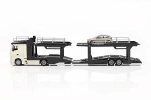 MERCEDES-BENZ ACTROS CAR TRANSPORTER WITH VW POLO GTI GOLD / МЕРСЕДЕС-БЕНЦ АКТРОС КАР ТРАНСПОРТЕР ФОЛЬКСВАГЕН ПОЛО ГТИ ЗОЛОТОЙ — фото 4
