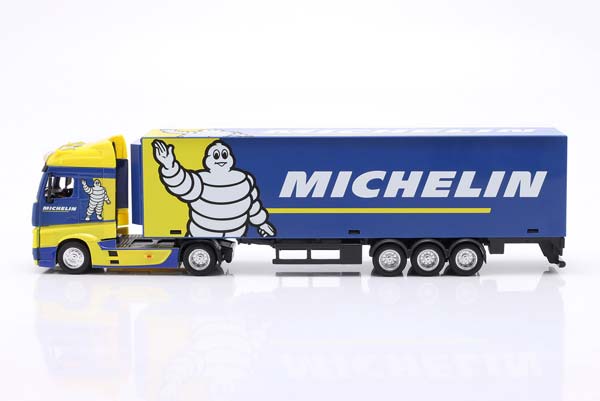MERCEDES-BENZ ACTROS GIGASPACE WITH SEMI-TRAILER MICHELIN / МЕРСЕДЕС-БЕНЦ АКТРОС ГИГАСПАКЕ СЕМИ-ТРАЙЛЕР МИЧЕЛИН СИНИЙ ЖЕЛТЫЙ БЕЛЫЙ — фото 4