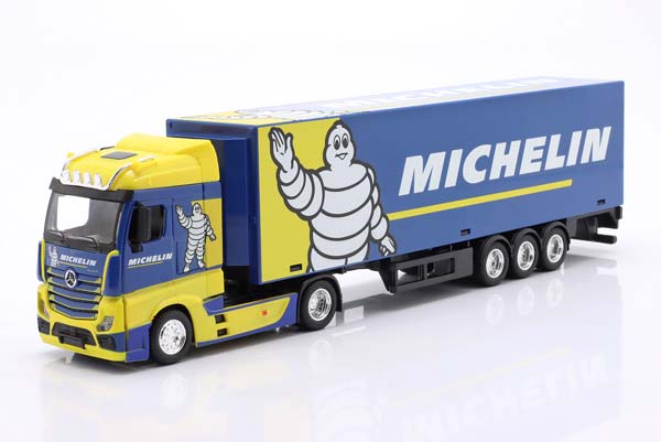 MERCEDES-BENZ ACTROS GIGASPACE WITH SEMI-TRAILER MICHELIN / МЕРСЕДЕС-БЕНЦ АКТРОС ГИГАСПАКЕ СЕМИ-ТРАЙЛЕР МИЧЕЛИН СИНИЙ ЖЕЛТЫЙ БЕЛЫЙ