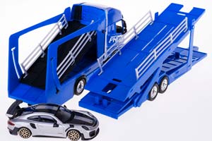 VOLVO FH16 2023 + PORSCHE 911 GT2 RS / АВТОВОЗ ВОЛЬВО + ПОРШЕ ГТ2 СЕРЫЙ — фото 3