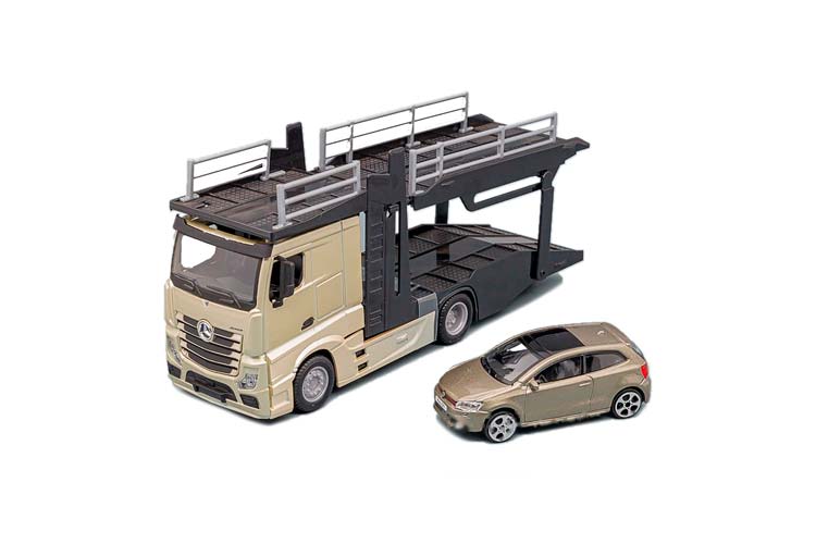MERCEDES-BENZ ACTROS 2545 CAR TRANSPORTER WITH VOLKSWAGEN POLO GREY / МЕРСЕДЕС-БЕНЦ ACTROS 2545 АВТОВОЗ С VOLKSWAGEN POLO СЕРЫЙ — фото 3