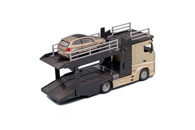 MERCEDES-BENZ ACTROS 2545 CAR TRANSPORTER WITH VOLKSWAGEN POLO GREY / МЕРСЕДЕС-БЕНЦ ACTROS 2545 АВТОВОЗ С VOLKSWAGEN POLO СЕРЫЙ — фото 2