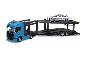 SCANIA S730 HIGHLINE СИНИЙ АВТОВОЗ С PORSCHE MACAN