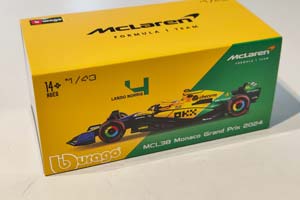 MCLAREN MCL38 #4 MONACO GP 2024 LANDO NORRIS / МАКЛАРЕН МКЛ38 ГРАН-ПРИ МОНАКО ЛАНДО НОРРИС (С ФИГУРКОЙ ПИЛОТА И БОКСОМ) — фото 6