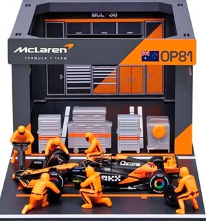 MCLAREN MCL38 GP MIAMI PIT STOP DIORAMA SET 2024