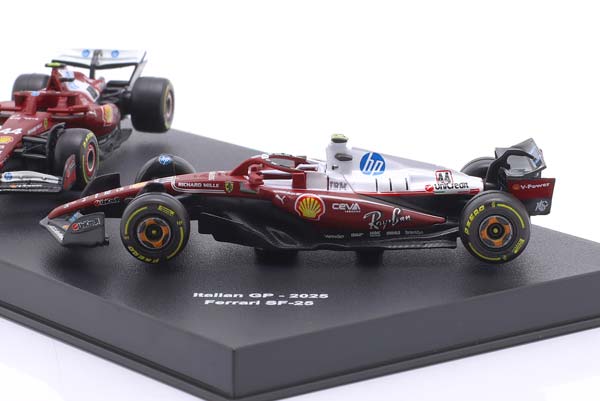 2-CAR SET FERRARI SF-25 #44 FORMULA 1 2025 LEWIS HAMILTON / НАБОР ИЗ 2 МОДЕЛЕЙ ФЕРРАРИ SF-25 ФОРМУЛА-1 ЛЬЮИС ХЭМИЛТОН — фото 4