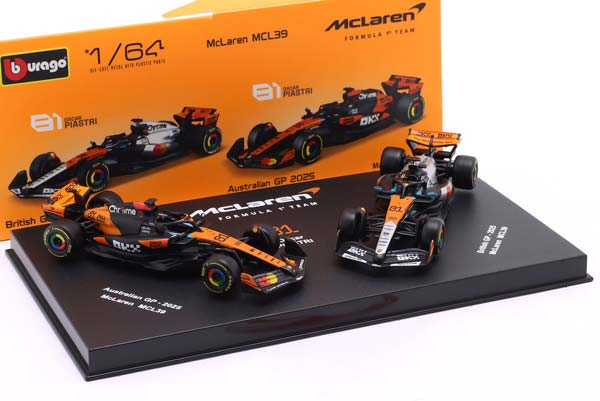 2-CAR SET MCLAREN MCL39 #4 FORMULA 1 2025 OSCAR PIASTRI / НАБОР ИЗ 2 МОДЕЛЕЙ МАКЛАРЕН MCL39 ФОРМУЛА-1 ОСКАР ПИАСТРИ — фото 3