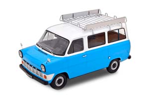 FORD TRANSIT BUS 1965-1970 С ВЕРХНИМ БАГАЖНИКОМ ГОЛУБОЙ С БЕЛЫМ