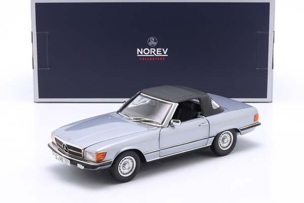 MERCEDES-BENZ 450SL R107 CONVERTIBLE YEAR 1989 SILVER-BLUE METALLIC / МЕРСЕДЕС-БЕНЦ 450SL R107 КАБРИОЛЕТ СИЛВЕР-БЛУЕ МЕТАЛЛИК СЕРЕБРИСТЫЙ — фото 3