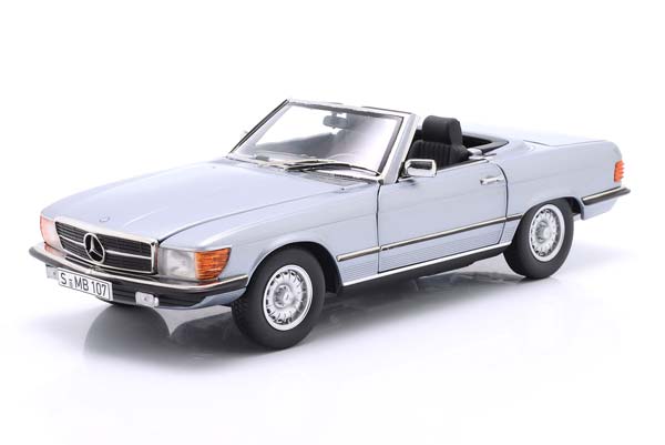 MERCEDES-BENZ 450SL R107 CONVERTIBLE YEAR 1989 SILVER-BLUE METALLIC / МЕРСЕДЕС-БЕНЦ 450SL R107 КАБРИОЛЕТ СИЛВЕР-БЛУЕ МЕТАЛЛИК СЕРЕБРИСТЫЙ