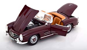 MERCEDES 300 SL ROADSTER 1957 DARK RED / МЕРСЕДЕС 300 СЛ ТЕМНО КРАСНЫЙ — фото 4